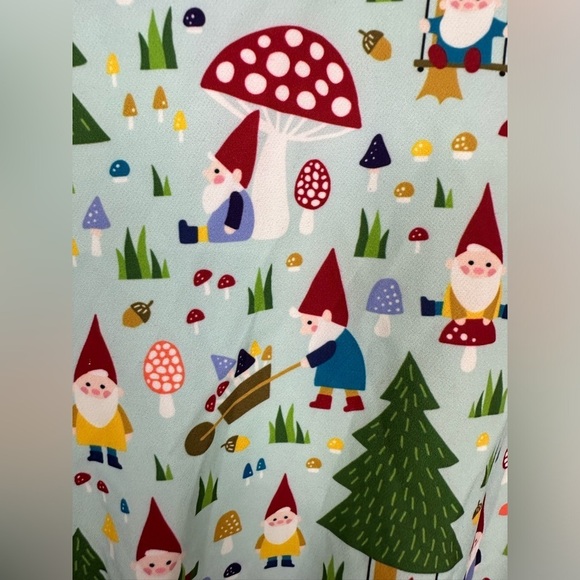 NWOT Unique Vintage Cora Swing Dress – Forest Gnome Christmas Scene Sz 3X - Picture 6 of 14